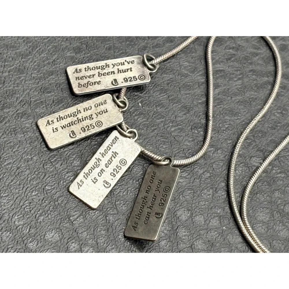Carolyn Pollack Relios Sterling Silver 925 Charm Necklace Love Dance Live Sing